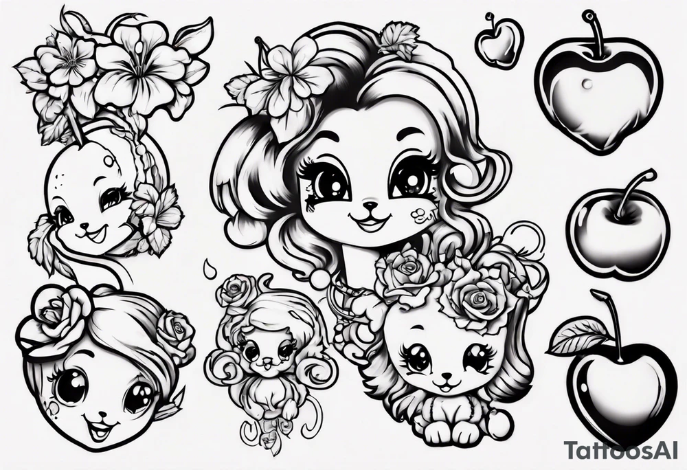 Lisa Frank cherry tattoo idea