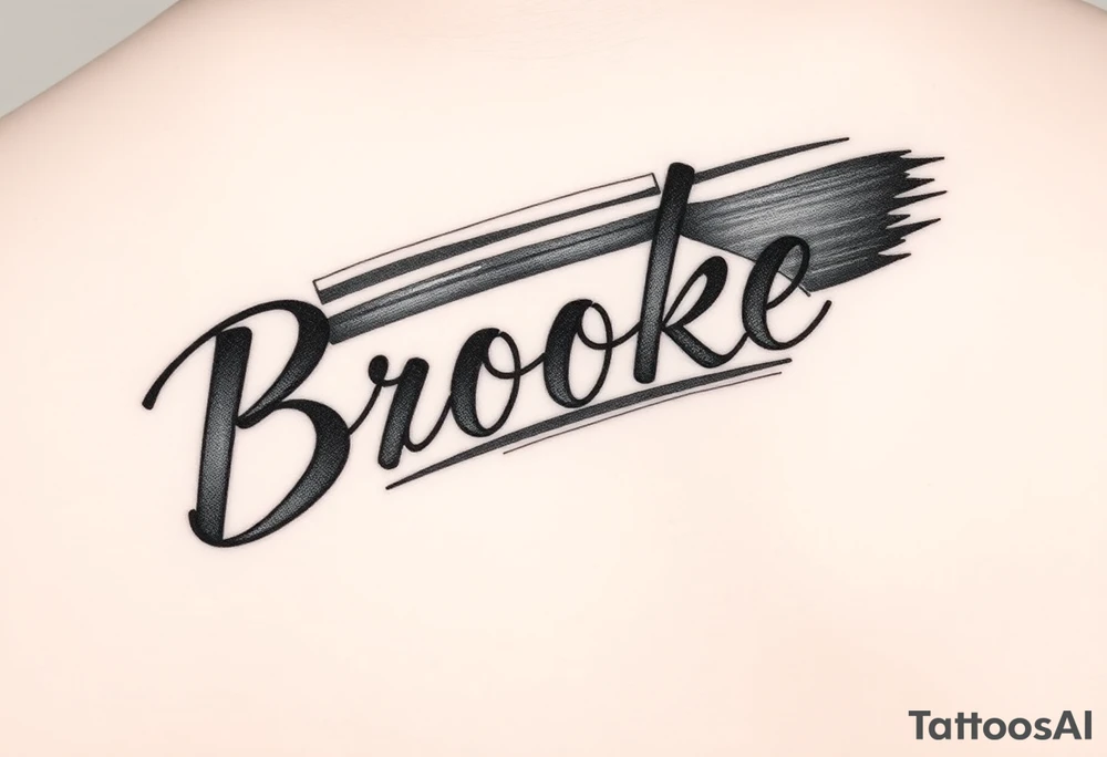 The name, Brooke with makeup brush tattoo idea