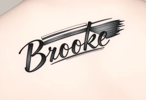 The name, Brooke with makeup brush tattoo idea