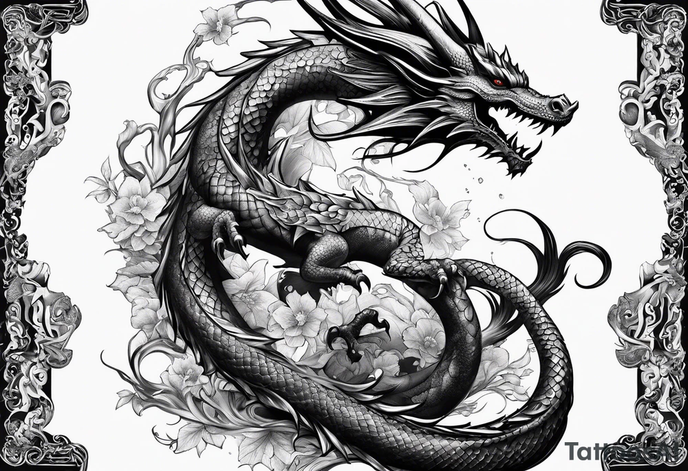 fairy and a dragon tattoo idea