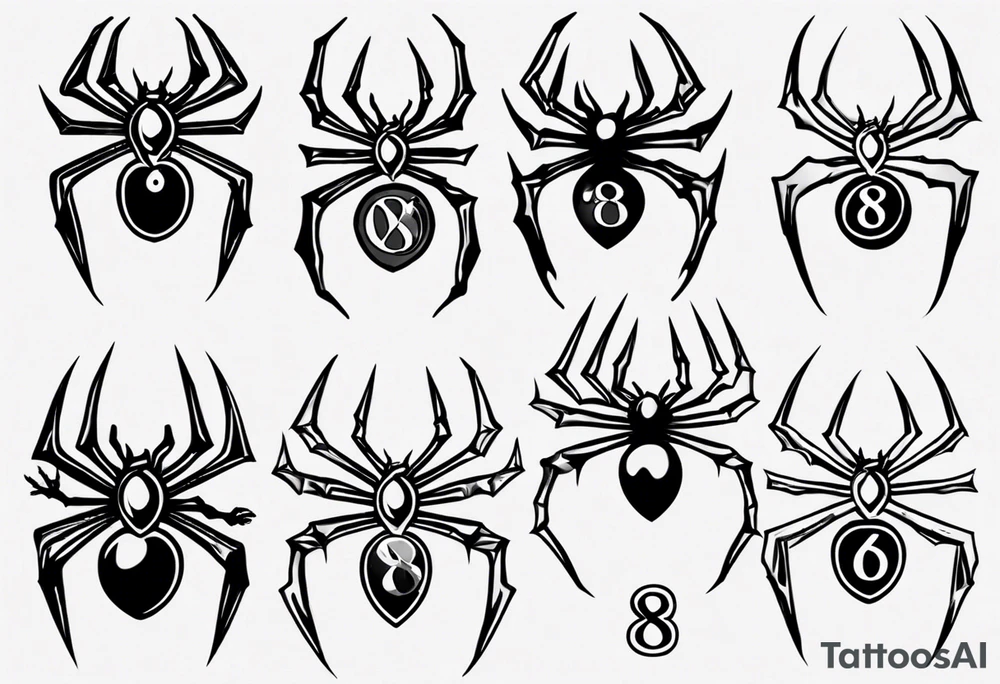 Spider with the number 8 on its back tattoo idea