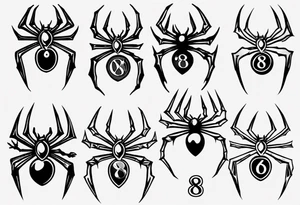 Spider with the number 8 on its back tattoo idea