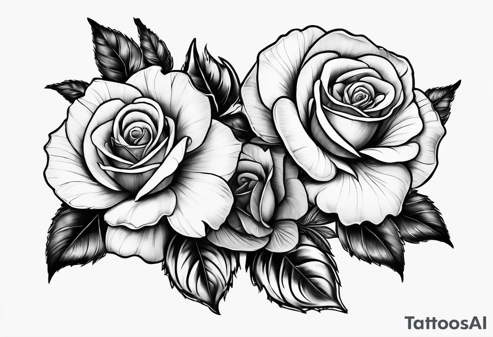 2 violets and 1 rose tattoo idea