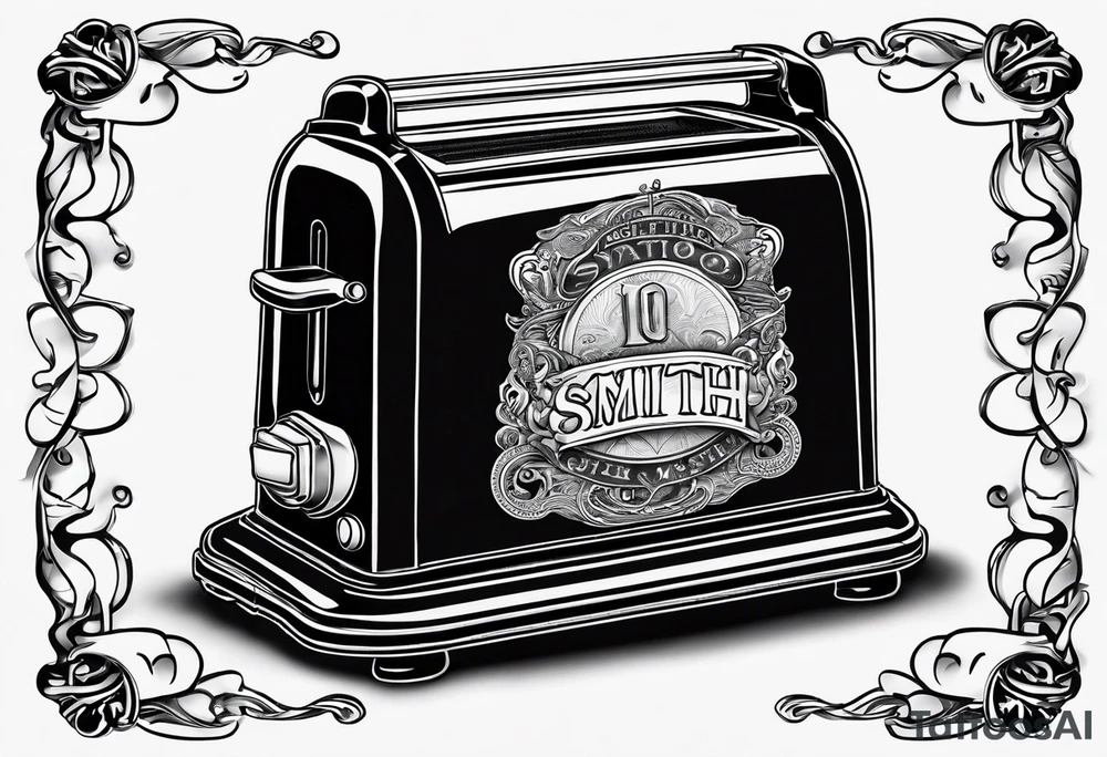 a toaster holding a smith and Weston tattoo idea