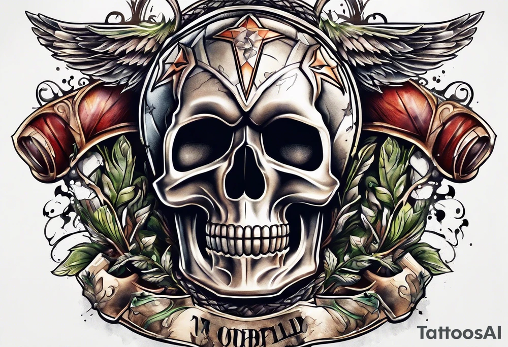 football leather cross tattoo idea