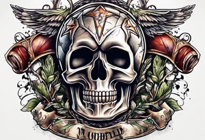 football leather cross tattoo idea