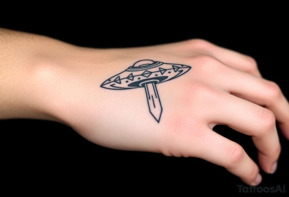 Small UFO tattoo idea