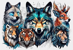 Alpha group of animals tattoo idea
