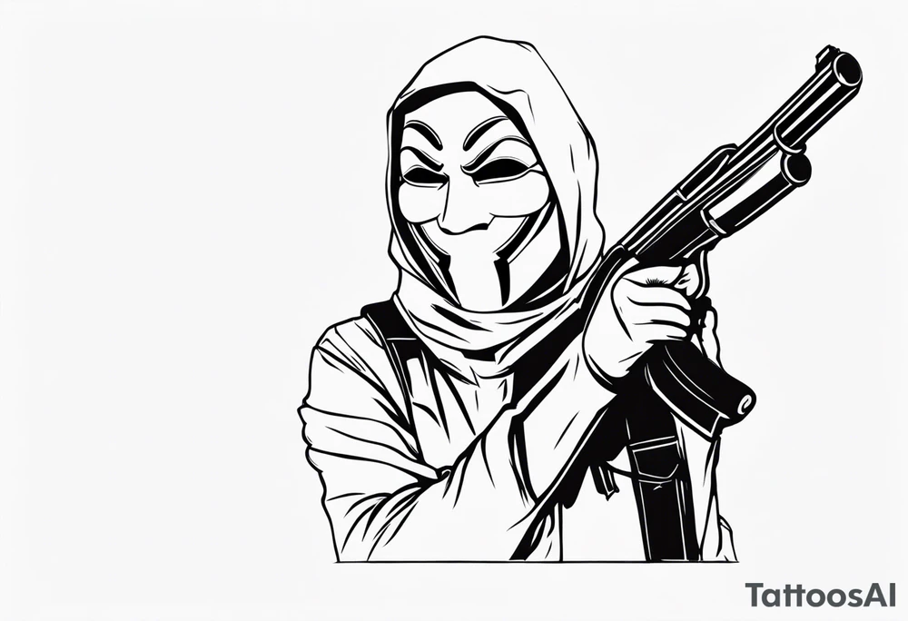 Anonymous with shotgun tattoo idea