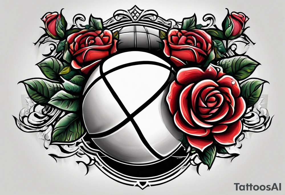 basketball , detroit , roses , virgo tattoo idea