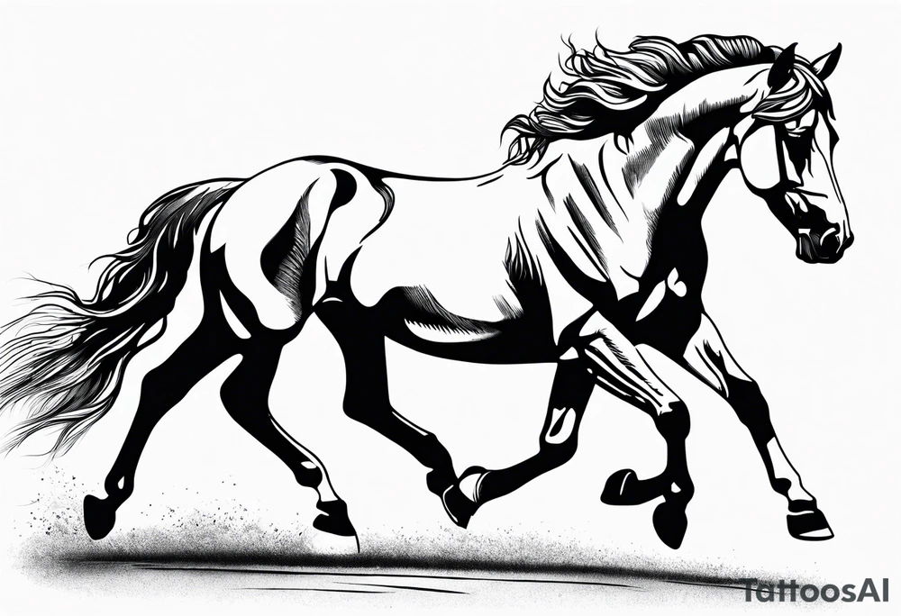 Linework horse tattoo idea