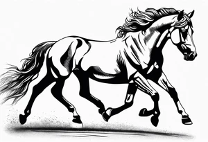 Linework horse tattoo idea