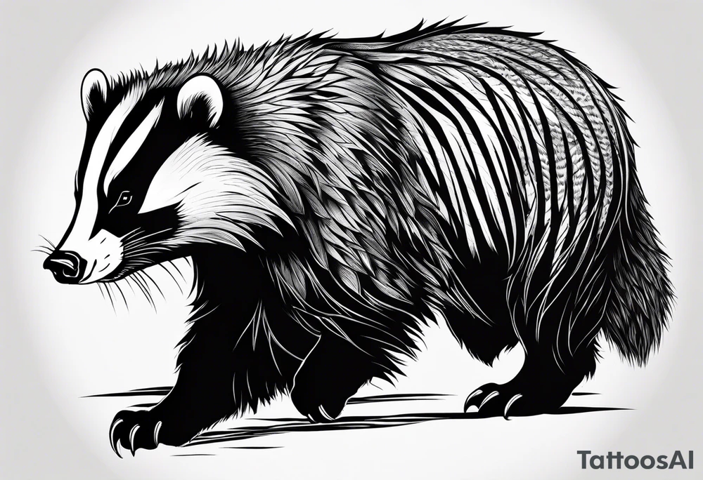aggressive badger/wolverine tattoo idea