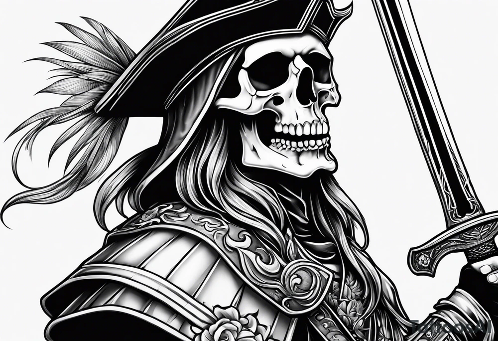 Skull and sword tattoo idea