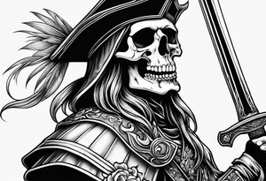 Skull and sword tattoo idea