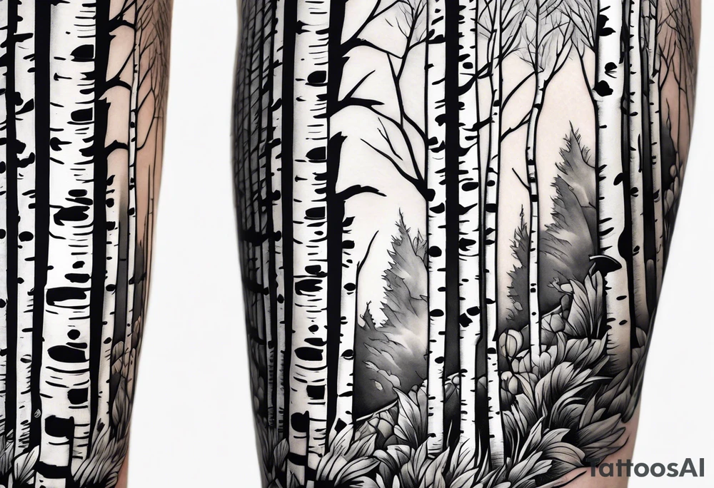 birch tree tattoo idea