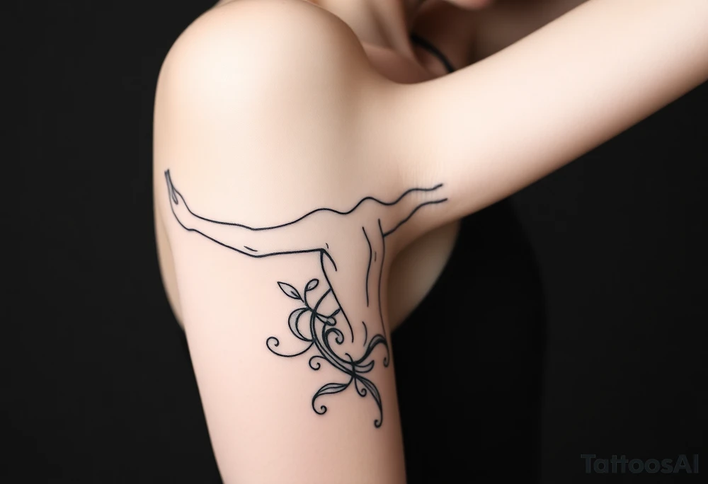 Woman with outstretched arms leaning head back tattoo idea