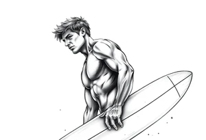 silver surfer on his board looking over in deep thought as he is in the sky tattoo idea