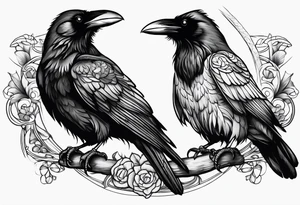 Pair of ravens tattoo idea