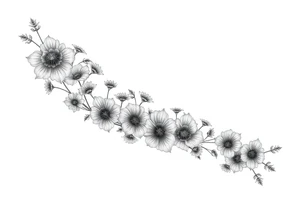 Full arm sleeve of Texas wildflowers tattoo idea