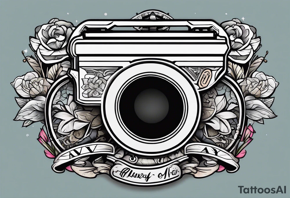 The letters AR with a pistol on each side and the word always on the top and ready on the bottom tattoo idea