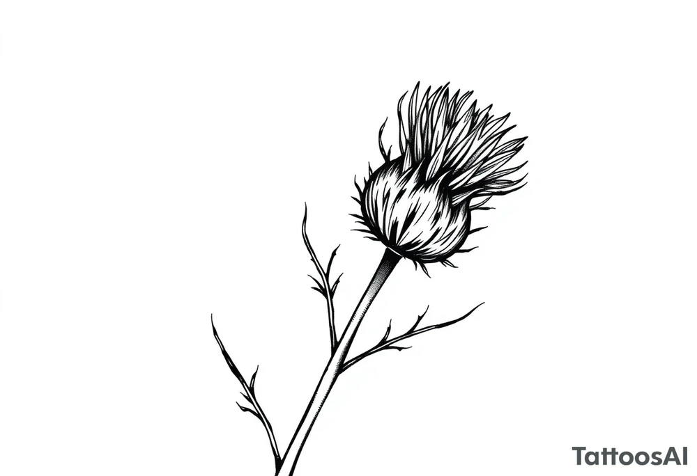 thistle minimalist tattoo idea