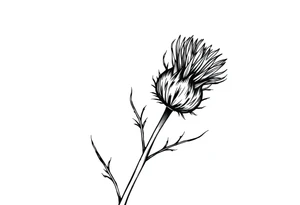 thistle minimalist tattoo idea