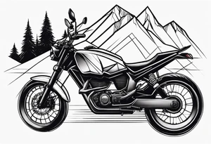 mountain, bike, bull tattoo idea