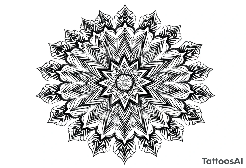 intricate mandala with sacred geometry and cosmic elements tattoo idea