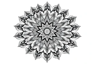 intricate mandala with sacred geometry and cosmic elements tattoo idea