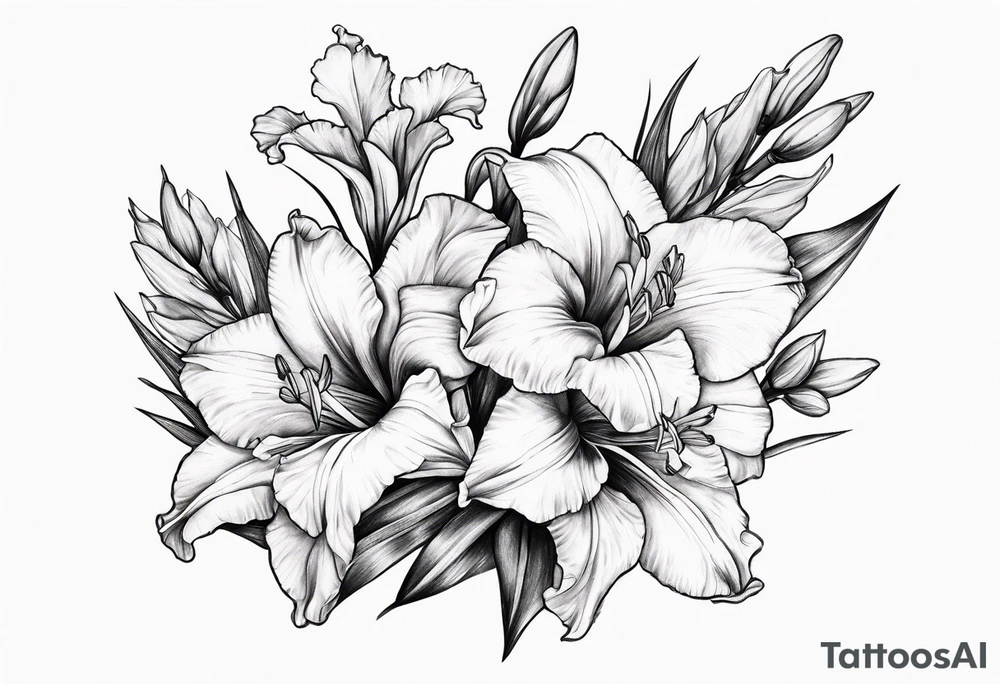 gladiolus design tattoo idea