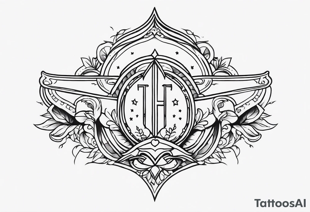 ARCHED BANNER SHAPE tattoo idea