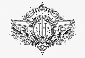 ARCHED BANNER SHAPE tattoo idea