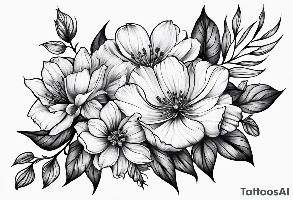 long floral stem tattoo idea