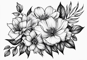 long floral stem tattoo idea