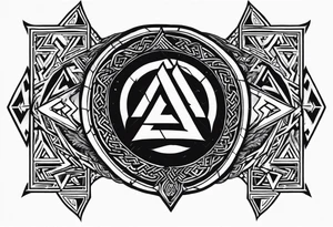 Valhalla 
Sword shield valknut  axe tattoo idea