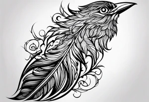 Feather turning into birds tattoo idea