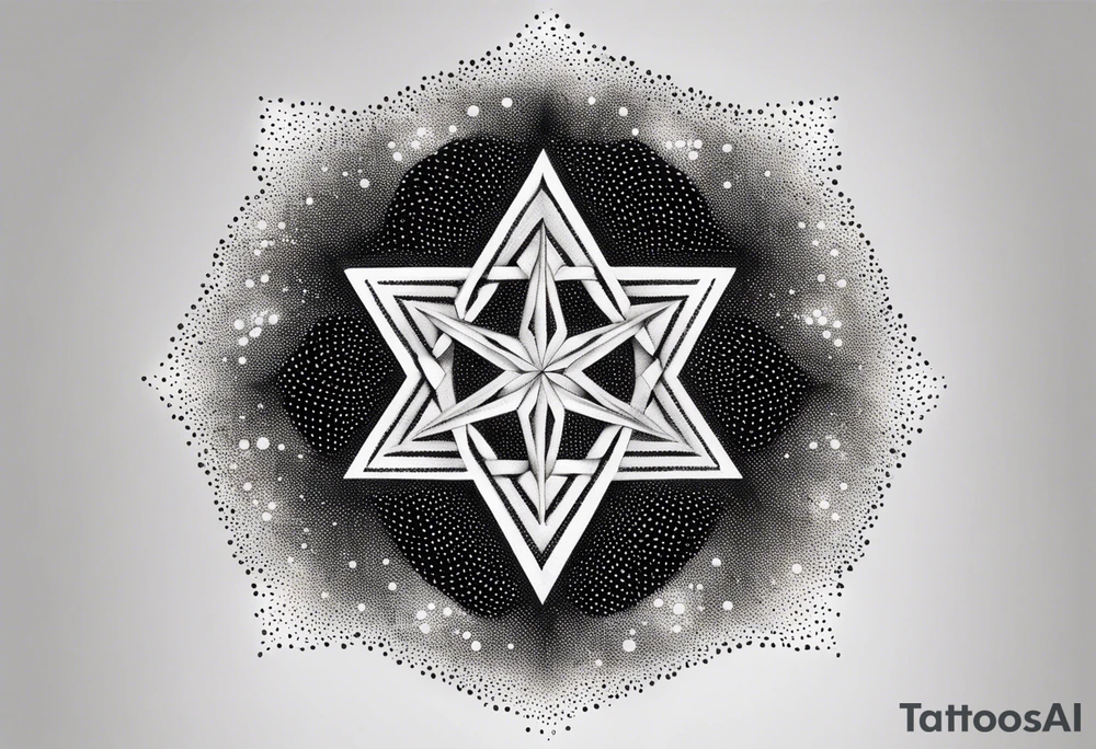 Expanding 3D pentagrams, geometric, tattoo idea