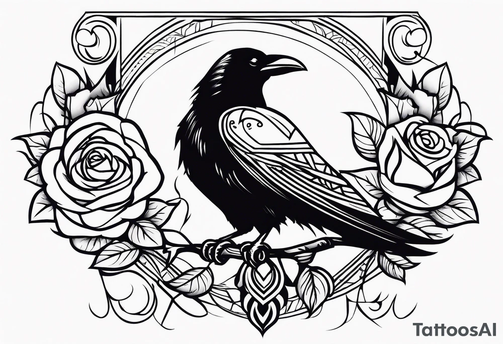 Raven , tribal , light , roses , doll , scary tattoo idea