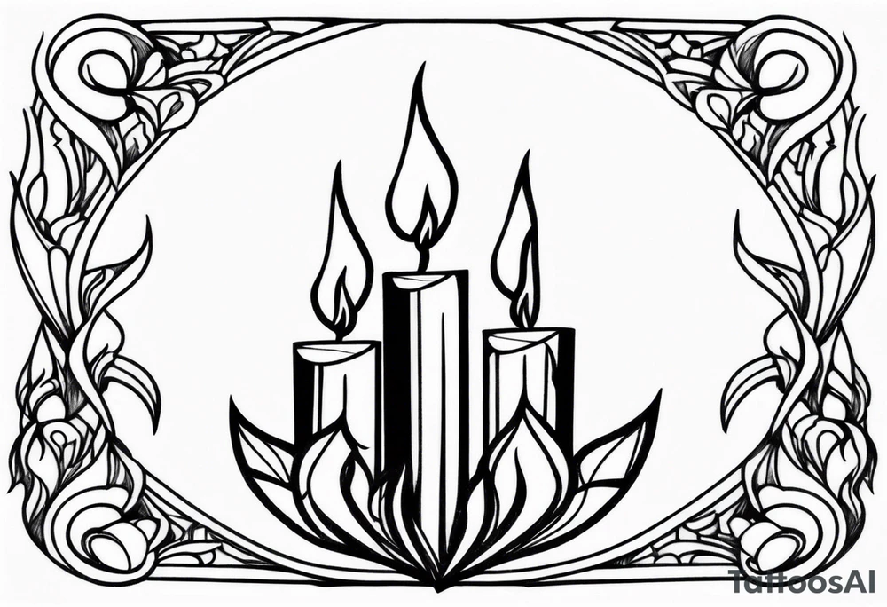 crystalized candle flames tattoo idea