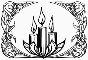 crystalized candle flames tattoo idea
