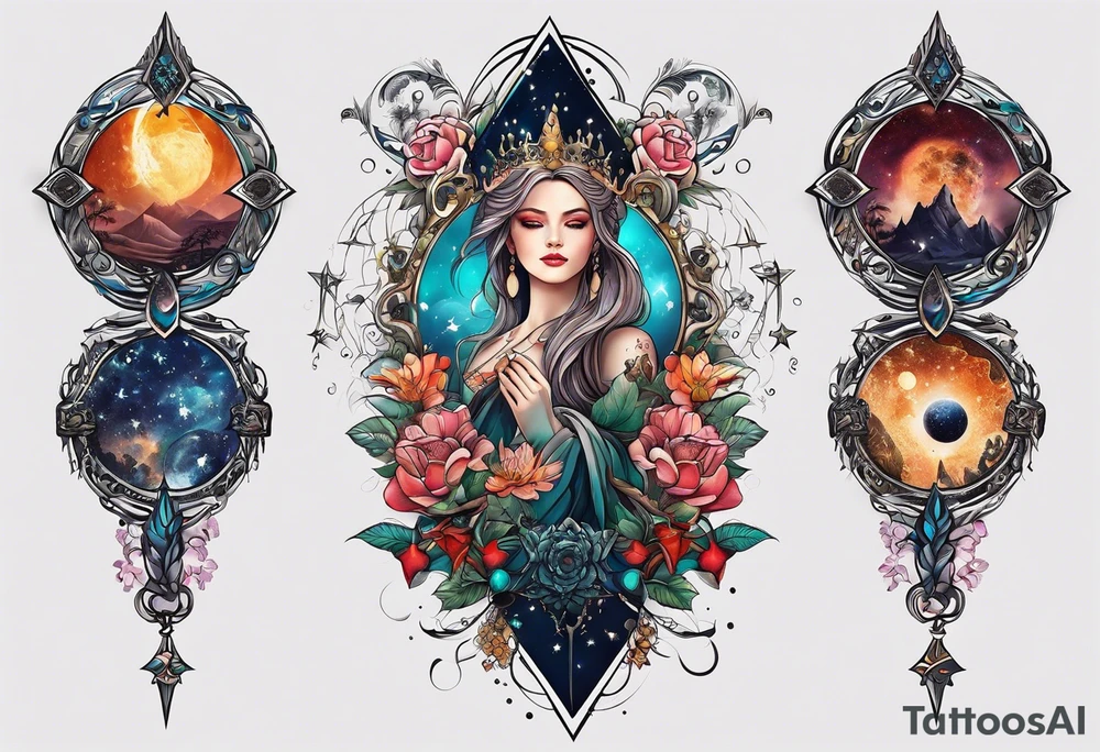 Spine tattoo astrology tattoo idea