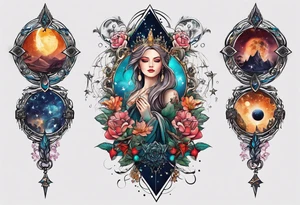 Spine tattoo astrology tattoo idea