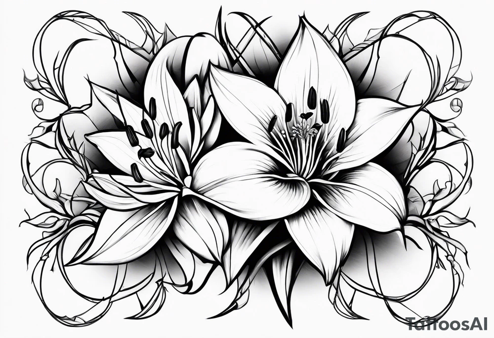 Lily with thorns tattoo idea