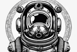 mark v diving helmet mixed with a space helmet tattoo idea