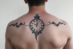 Japanese style tattoo  with a clock tattoo idea