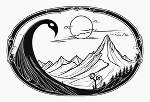 jack skellington on the curved montain tattoo idea