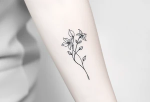 Fine line black and white tattoo of snap dragon flowers tattoo idea