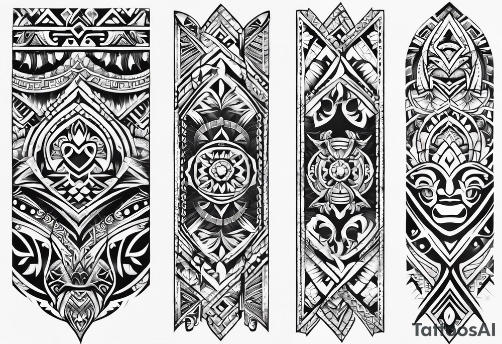 fijian tribal patterns and flowers for forearm tattoo idea