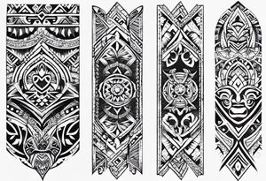 fijian tribal patterns and flowers for forearm tattoo idea